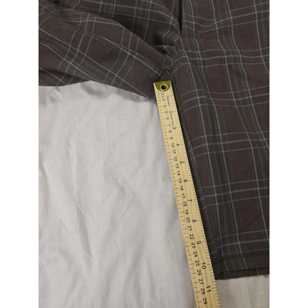 Pearl Izumi Shorts Mens Small Brown Plaid Cycling Biker Relaxed Fit Pockets
